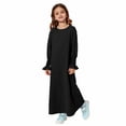 thumbnail image 1 of XQYLOS Robe Abaya Unie pour Filles Col Ras du Cou Kaftan de Prière Musulman Ramadan Tenue de Mosquée Confortable Robe Modeste Vêtements Islamiques de Tous les Jours, 1 of 4