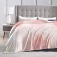 thumbnail image 4 of Kll Fleece Blanket Plush Throw Blanket Pink Marble,Soft Fuzzy Cozy Flannel Blanket For Couch Sofa Bed.(80"X60"), 4 of 9