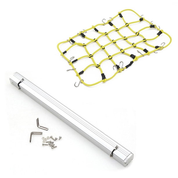 Conjunto de Rack de tejado Telescopio Toldo Del Automóvil : 8 1:10 Piezas de Modelo Coch Amarillo pteado Hugo Red de equipaje