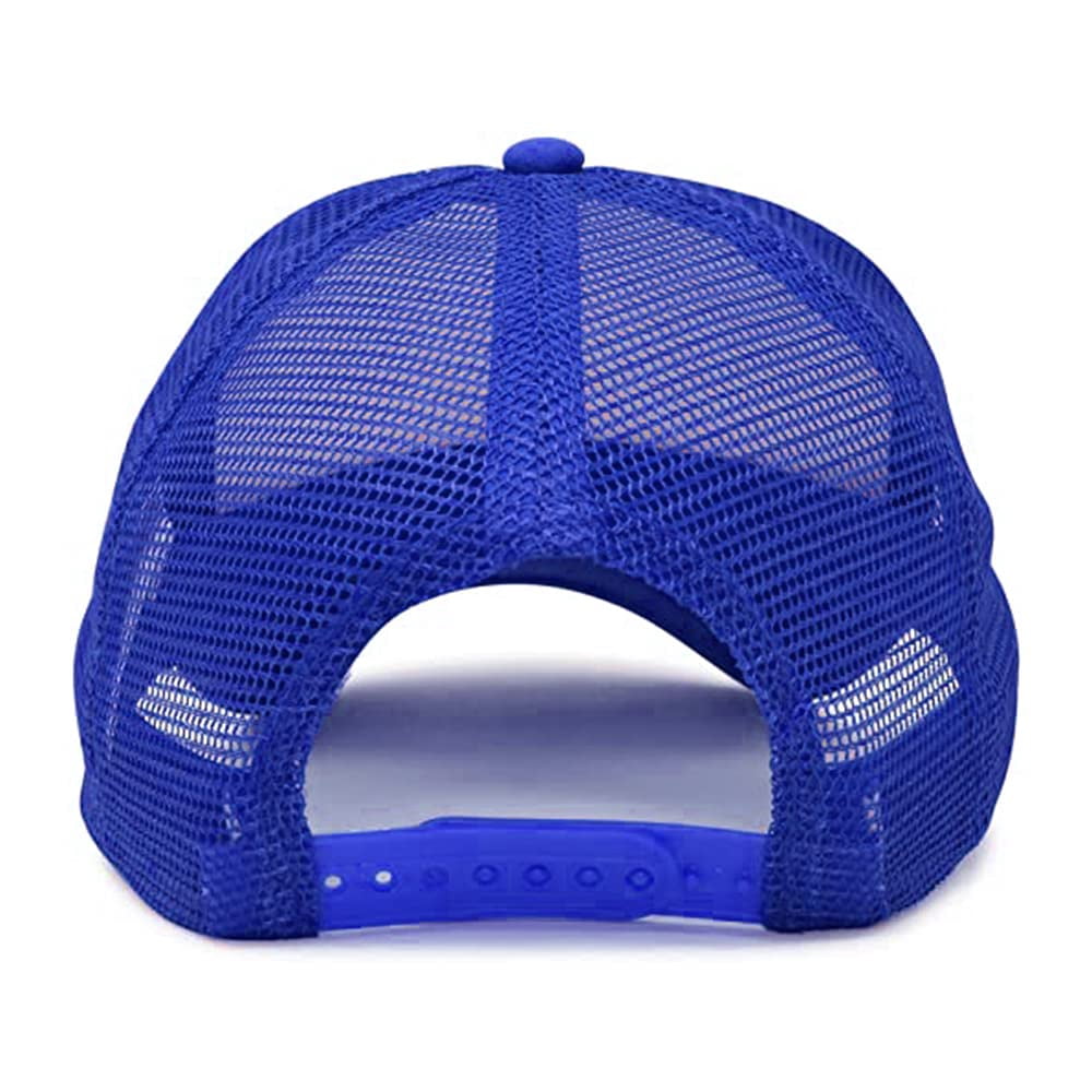 MR.R Sublimation Blank Polyester Mesh Cap Mesh Hat Two Tone Trucker Summer Mesh Cap with Adjustable Snapback,Blue,6 Pieces per Pack