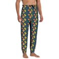 thumbnail image 4 of Xecao Blue Floral Print Active Tech Joggers for Men, Mens Sweatpants Lounge Pants with Pockets-Small, 4 of 5