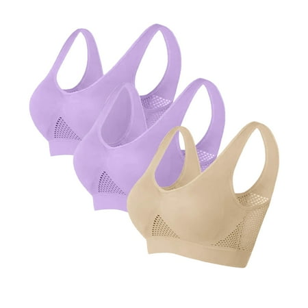 Bra And Panty Set Women S Fashionable Sport Bra Breathable Underwear Large Size No Rims Seamless Hollow Mesh Thin Sports Yoga Bra Set Blue Women S Blended Underwear M