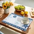 thumbnail image 5 of Placemats Set of 6, Navy Blue Starfish Shell Place Mats Ocean Jellyfish Coral Stripe Tablemats Washable Placemat Table Decoration for Kitchen Table Dinner Party Home Decor Indoor Outdoor 13x19 Inch, 5 of 9