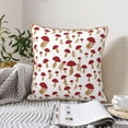thumbnail image 6 of Haiem Red Mushroom Print Velvet Soft Solid Decorative Square Throw Pillow Covers Set with Elegant Piping Christmas Cushion Case for Sofa Bedroom Car-20"x20", 6 of 8