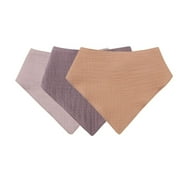 Soft Cotton Triangle Scarf Solid Color Snap Button Bib Baby Feeding Drool Saliva Towel Bandana Burp Cloth Baby Stuff 3pcs