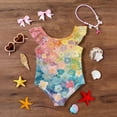 thumbnail image 5 of Abcomgle Swimsuit for Girls 7-8 Ruffled Stretchy One Piece Girls Swimsuit Cute Floral Print Swimwear for Girls, 5 of 7