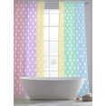 thumbnail image 5 of Colorful Star Sheer Curtains 2 Panels Set Cute Red Purple Yellow Green Blue Stars Stripe Sheer Window Curtains Light Filtering Rod Pocket Voile Drapes for Bedroom Living Room 52"X96", 5 of 8
