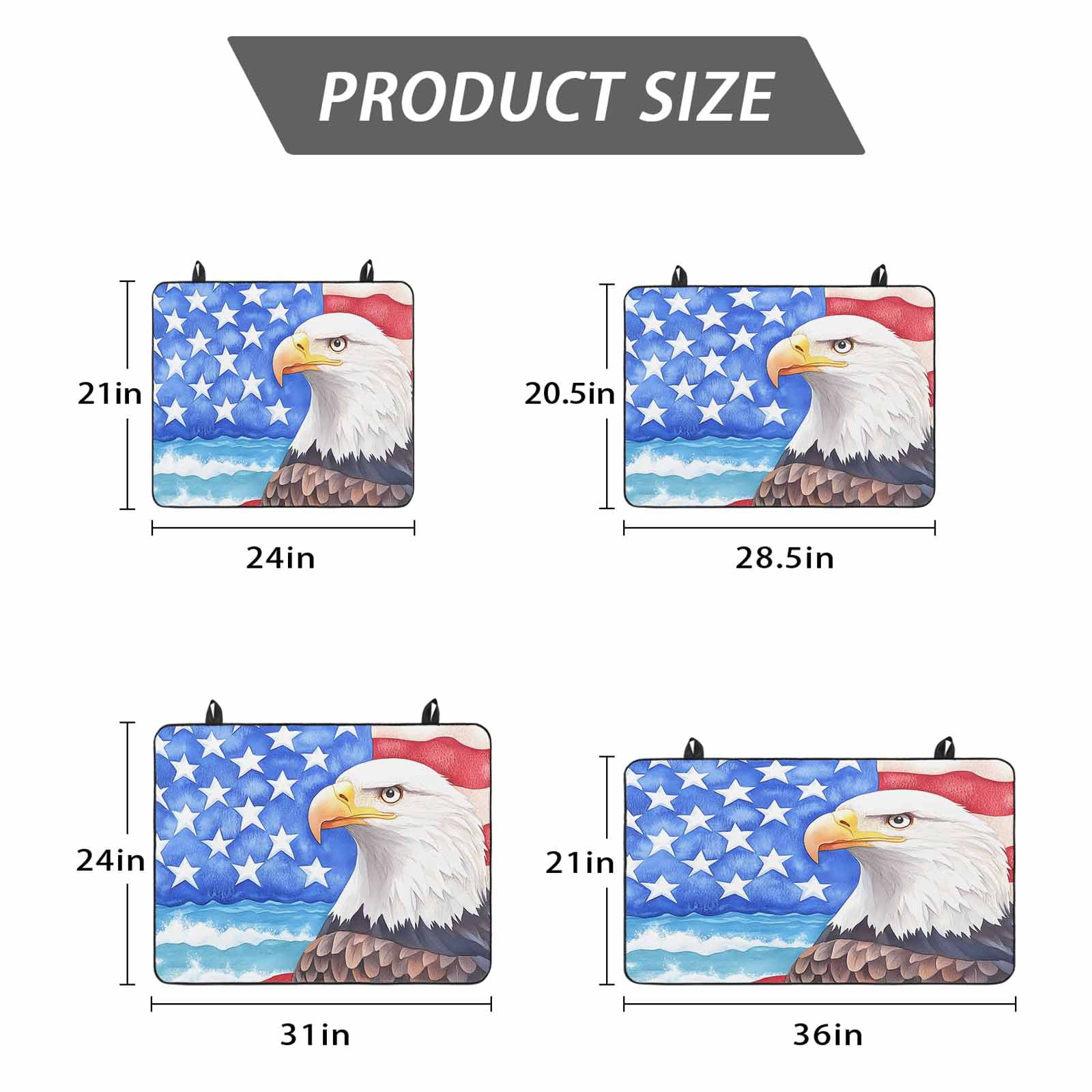 American Flag Stove Top Cover for Electric Stove, Heat-proof & Non Slip Glass Top Stove Cover Protector, Country Eagle Independence Day Blue Red Kitchen Flat Cooktop Rubber Mat 24x21 Inches