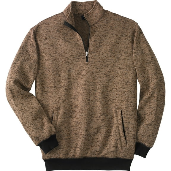KingSize Men's Big & Tall Quarter Zip Fleece Sweater