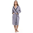 thumbnail image 3 of Women’s Waffle Weave Robe Ladies Hooded Bathrobe 100% Terry Cotton Spa Robes Gray S, 3 of 8