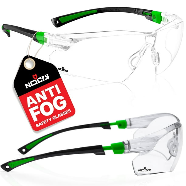 Gafas de seguridad NoCry, transparentes, antivaho, resistentes a los arañazos, paquete de 10