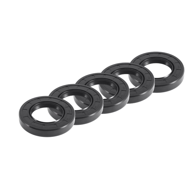Unique Bargains Sello de Aceite Universal TC Doble Labio con Resorte de Acero Anillo de Sello de Eje Rotativo 40x70x12mm Alta Presión Caucho NBR Negro 5pcs