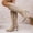 Beige, variant on Women Pointed Toe Side Zipper Stiletto Knee High Boots Solid Color Faux Suede Elegant Fall Winter Boots Multi Color US Size 4.5 To 8.5 Khaki