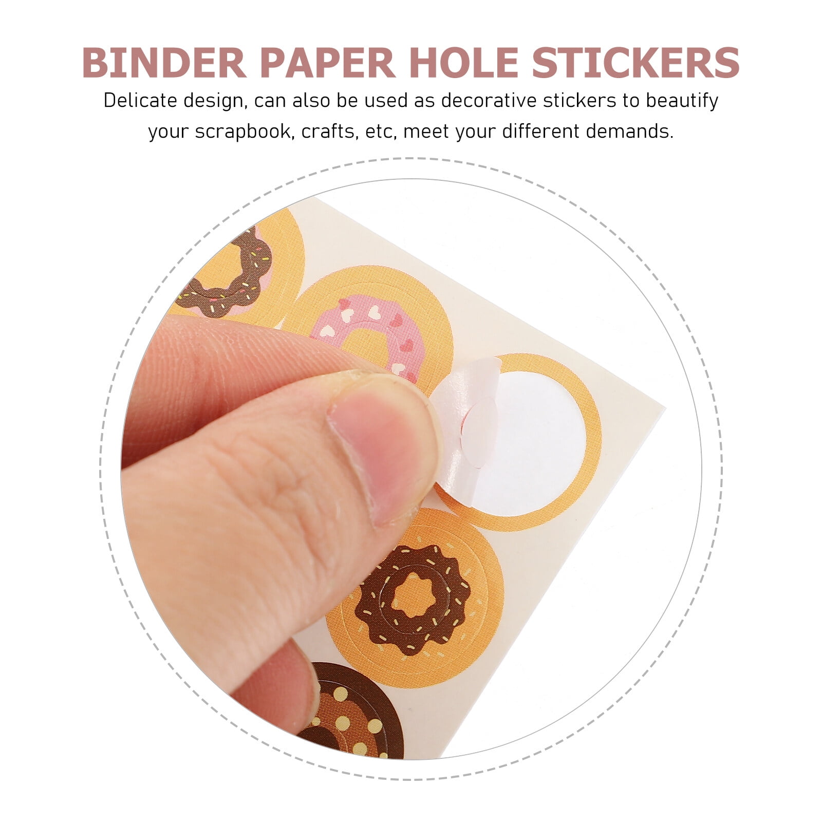 NUOLUX 280pcs Hole Punch Reinforcement Stickers Labels Loose-leaf