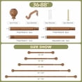 thumbnail image 6 of Wood Boho Curtain Rods for Windows:36-88Inch Wooden Farmhouse Curtain Rod for Bedroom Living Room,Heavy Duty Adjustable Rustic Decorative Drapery Rods with Vintage Imitation Wood Finial,Brown, 6 of 8