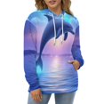 thumbnail image 4 of Moonlit Dolphin Leap 3d Sweatshirts Hoodie Fashion Casual Personality Men's Women Street Hoodie Pullovers Long Sleeve Comfortable Top, 4 of 6