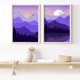 thumbnail image 5 of Decoración de arte de la pared Hermosa púrpura sin marca de paisaje Pintura Pensando el colgante para la sala de estar interior Diseño de la escena 4 piezas Speravity HA011832-00, 5 of 7