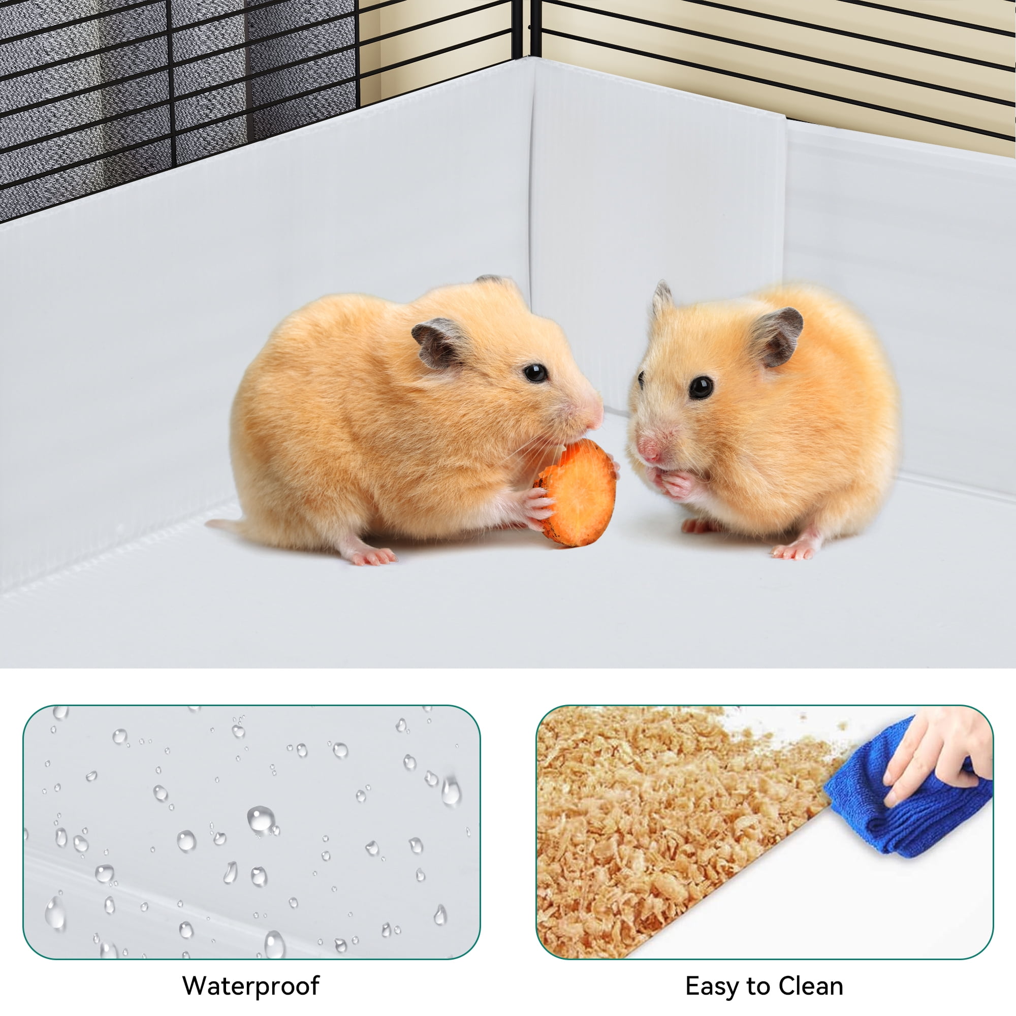 Dextrus Small Animal Cage,Indoor Guinea Pig Cage with Waterproof Plastic Liner, 4x2 Playpen for Chinchilla, and Hamster. Customize with DIY 24PCS Panels, creating a versatile and secure habitat fence