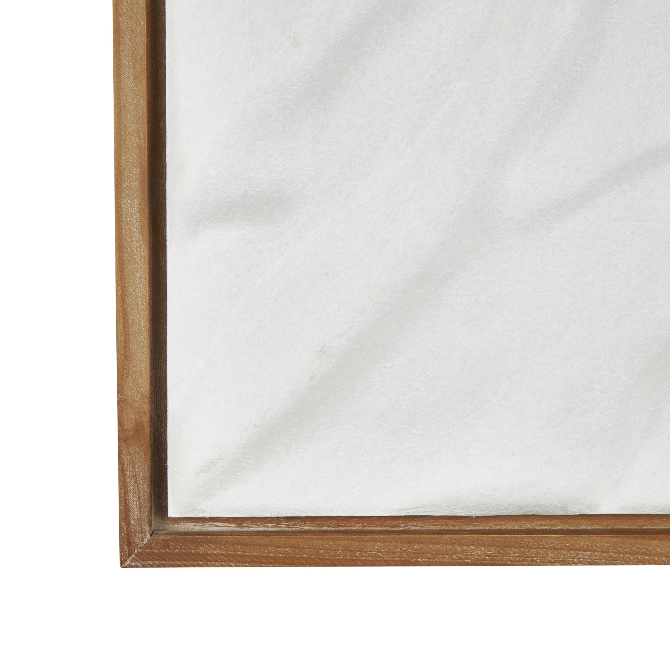 32" x 45" Abstract Dimensional Shaped Abstract Framed Wall Art with Brown Wooden Frame, by DecMode