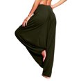 thumbnail image 2 of Gibobby Pantalones de yoga Mujeres Harem Tamaño Pantalones Pantalones Casual Yoga Plus Color Pantalones Sueltos Sólido Mujeres Yoga Pantalones(Verdinegro， XXL), 2 of 5