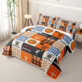 thumbnail image 3 of Erosebridal Basketball Game Boys Twin Quilt Set, Orange Plaid Twin Coverlet Set, 2 Pieces, 3 of 7