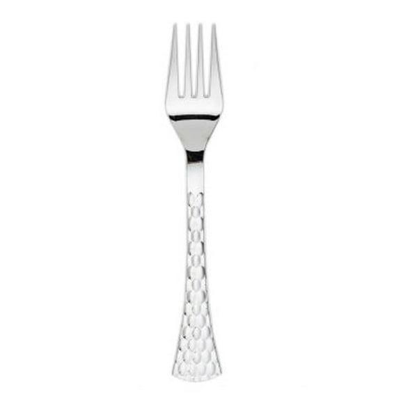 VEZEE Glamour Collection Extra Heavyweight Disposable Forks Silver Pack of 20