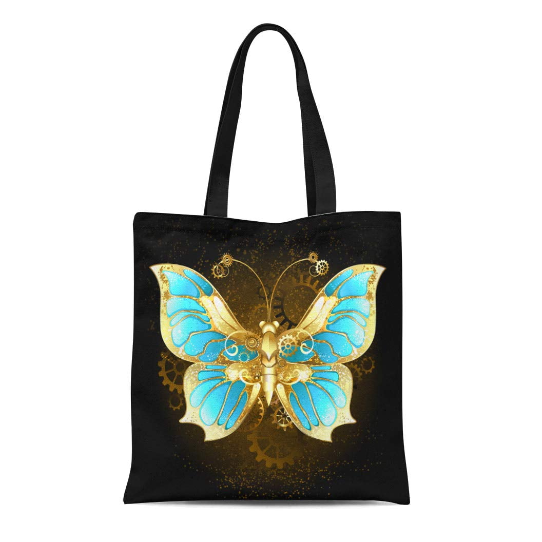 butterfly canvas tote bag