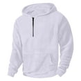 thumbnail image 3 of Lorytime Oversized Hoodies for Men Half Zip Solid Fleece Sweatshirt Long Sleeve Casual Pullover Warm Tops White L, 3 of 8