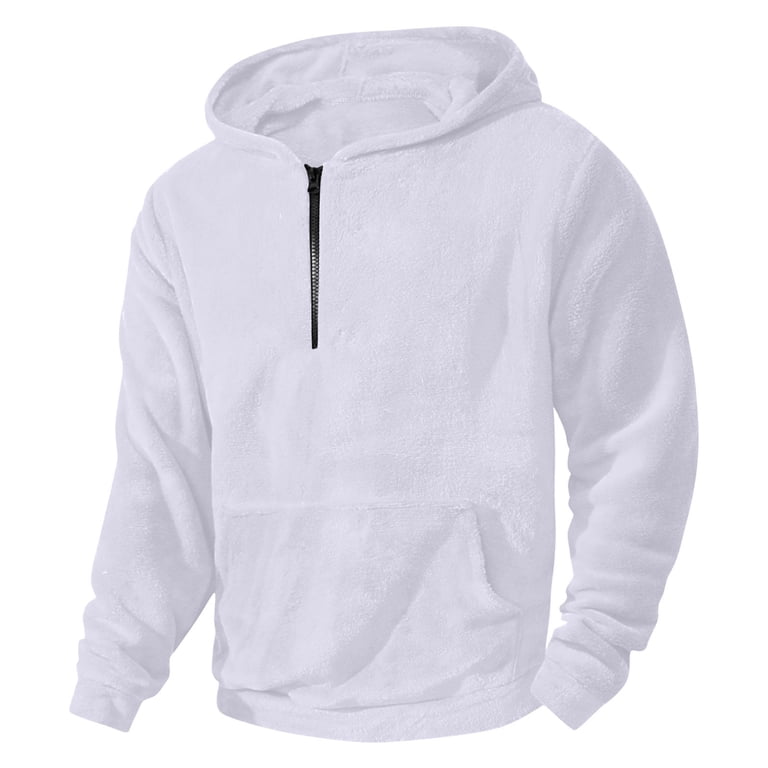 Lorytime Oversized Hoodies for Men Half Zip Solid Fleece