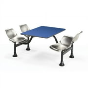 OFM 1002-SS-BLUE Cluster Table with Laminate Top and Stainless Steel Chairs - Blue