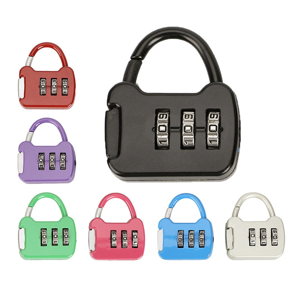Mini 3-Digit Combination Lock – Black, Portable, Compact, Mechanical Password Lock For Cabinets, Drawers, Lockers, Metal Boxes