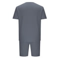 thumbnail image 5 of BXINGOHAI Men's Shirt and Shorts Set Summer Outfits Fashion V-Neck Short Sleeve Casual Track Suit for Men 2 Piece Short Set Today Gray,M, 5 of 6