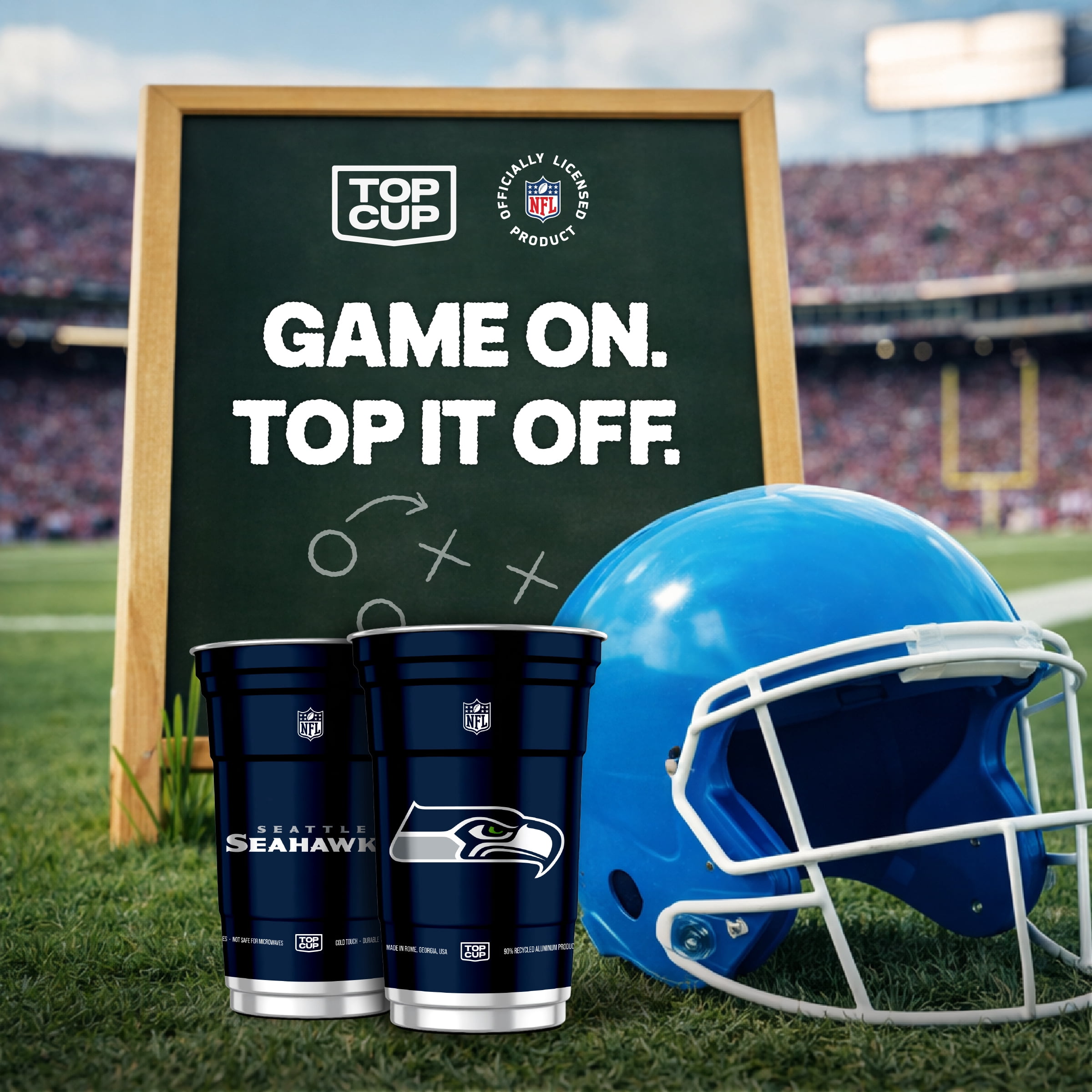 Top Cup NFL Seattle Seahawks Aluminum Party Cups, 20oz, 10 count