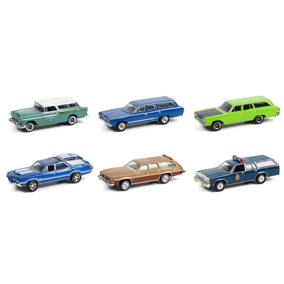 Greenlight Estate Wagons Series 7 Diecast Car Set - Box of 6 assorted 1/64 Scale Diecast Model Cars