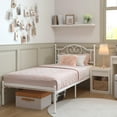 thumbnail image 5 of Yoneston 12” Twin Heavy Duty Metal Platform Bed Frame with Love-Heart Shape Headboard for Girls Bedroom Furniture, White, 5 of 10