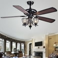 thumbnail image 4 of Mirabelle 3-light 5-blade 52-inch Black Metal and Crystal Lighted Ceiling Fan (Optional Remote), 4 of 5