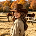 thumbnail image 2 of LIUYUNNN Oversized Cowboy Hat Classic Cowboy Hat Western Headwear For Outdoor Festival Sun, One Size, 2 of 4