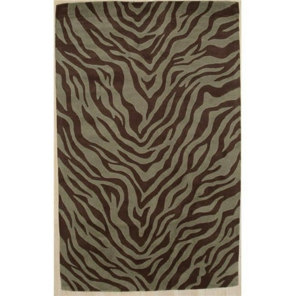 EORC 5 x 8 ft. Wiled Transitional Hand Tufted Area Rug - Green