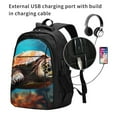 thumbnail image 2 of Disketp Realistic Turtle Mochila de Viaje Estampada para Laptop con Puerto de Carga USB, Mochila Impermeable para Computadora – Regalo para Hombres y Mujeres, 2 of 7