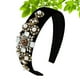 thumbnail image 5 of EeaseMX 1 diadema de flores con diamantes de imitación y perlas artificiales, accesorio para el cabello ancho y diario., 5 of 8