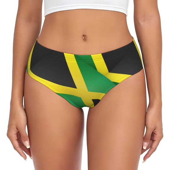 Women's Jamaica Flag Pattern Seamless Hipster Panties Stretch printed Bikini Underwear X-Small