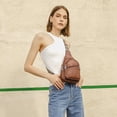 thumbnail image 2 of Bolso bandolera Telena para mujer, bolsa cruzada, cuero vegano marrón, 2 of 7