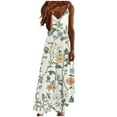 thumbnail image 2 of Sakmal Green Spring Dresses for Women 2025 Flowy Maxi Spaghetti Straps Sundress Dress Floral Sleeveless Dresses, 2 of 5
