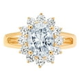 thumbnail image 2 of 2.72 ct Oval Cut Simulated Blue Diamond Halo Engagement Ring for Women in 14K Yellow Gold, 2 of 2