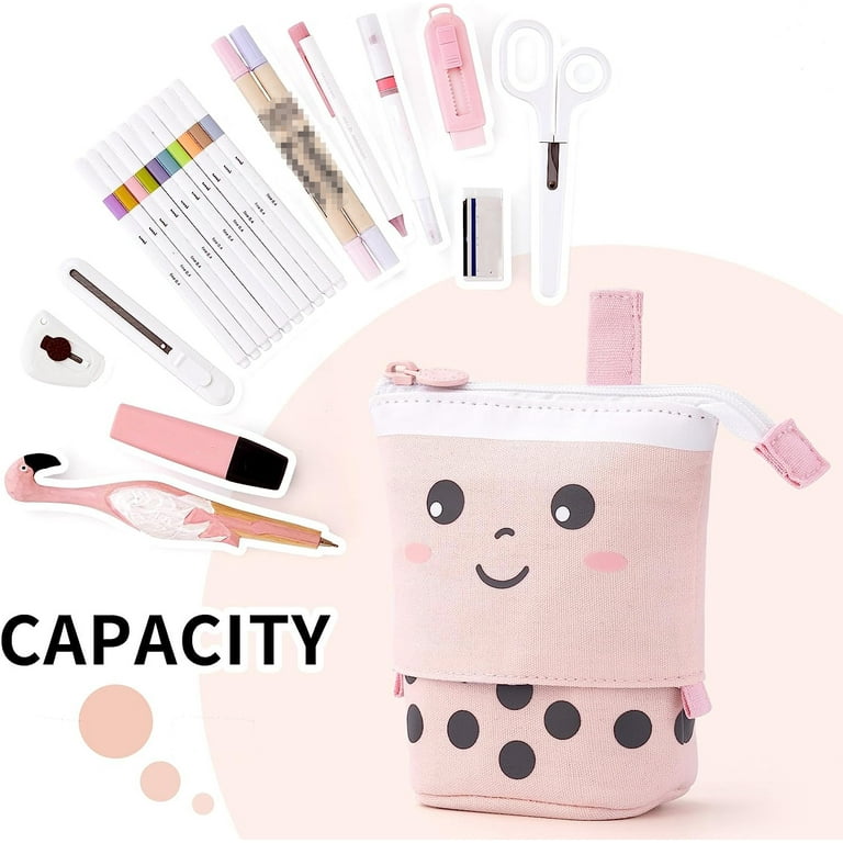  Sabary 383 Pcs Cute Stationary Set Include Telescopic Boba  Pencil Pouch Case Bag Gel Ink Pen Sticky Note Bubble Tea Sticker  Highlighter Stationary Cute School Supplies for Christmas Gift Kids 