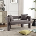 thumbnail image 6 of MAYEERTY Modern Chenille Loveseat Sofa , Comfy Upholstered 2-Seater Sofa, Small Loveseat Accent Couch for Living Bedroom Leisure Areas (Gray), 6 of 21