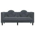 thumbnail image 2 of vidaXL Sofa avec Coussins 2 Places Velours Gris Foncé, 2 of 5
