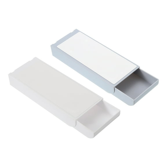 REGALWOVEN Under Table Drawer, Slide Out Hidden Self-Adhesive Pencil Tray 8.7 x 3.5" Grey White
