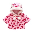 thumbnail image 1 of Gibobby Abrigos de invierno para niños y niñasNiños pequeños bebés niñas manga larga Patchwork polar dibujos animados con capucha abrigos de invierno cha(Rosa, 90CM/8码), 1 of 5