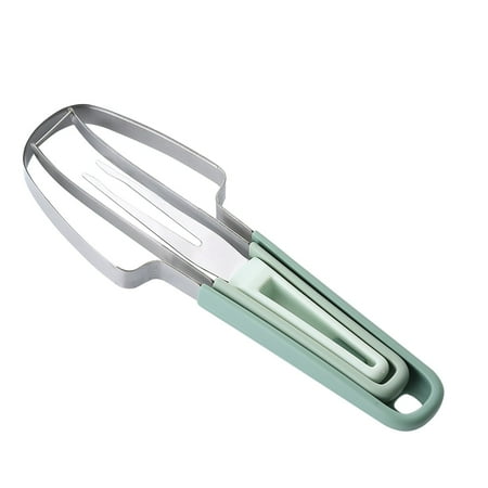 

Bgageg Stainless Steel Watermelon Cutter Fruit Clip Multi Functional Household Fruit Divider Green